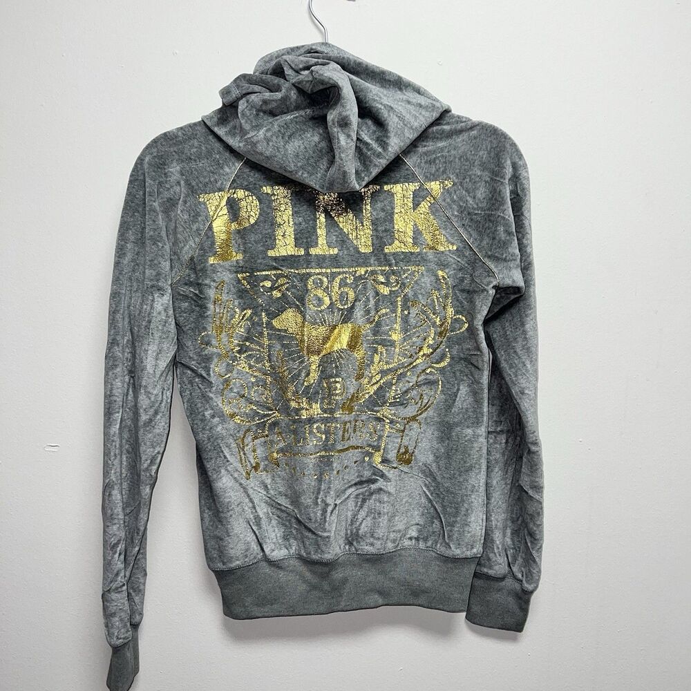 vintage Y2K-era Victoria's Secret PINK "A-Listers" velour hoodie jacket sz XS